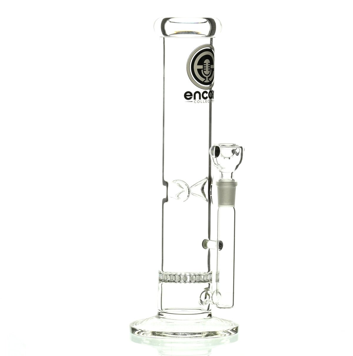 ENCORE 12" STRAIGHT TUBE W/HONEYCOMB PERC AND WHITE LOGO - Smoke Spot Smoke Shop