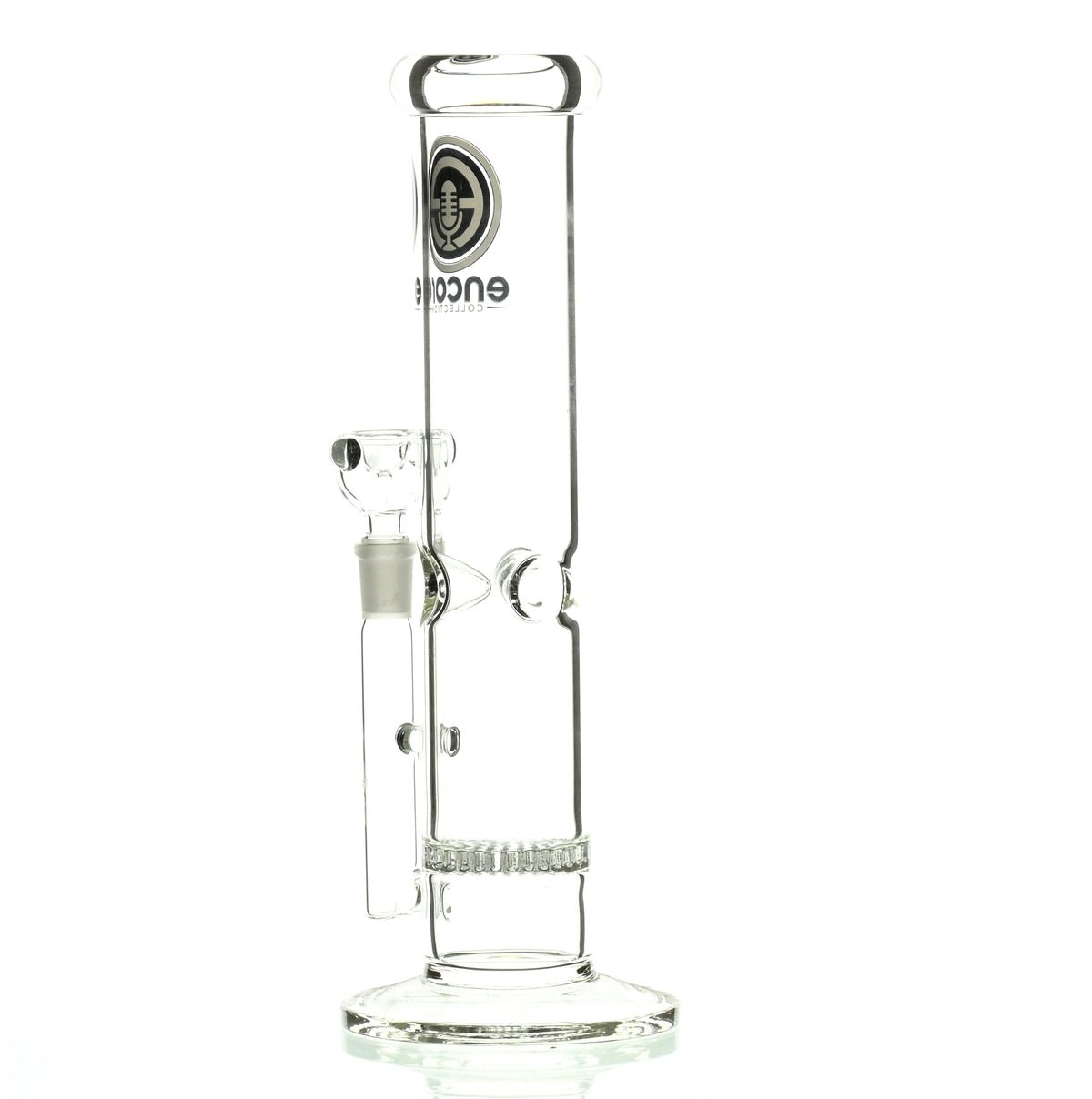 ENCORE 12" STRAIGHT TUBE W/HONEYCOMB PERC AND WHITE LOGO - Smoke Spot Smoke Shop