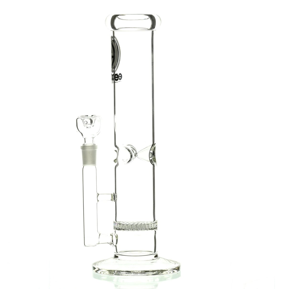 ENCORE 12" STRAIGHT TUBE W/HONEYCOMB PERC AND WHITE LOGO - Smoke Spot Smoke Shop