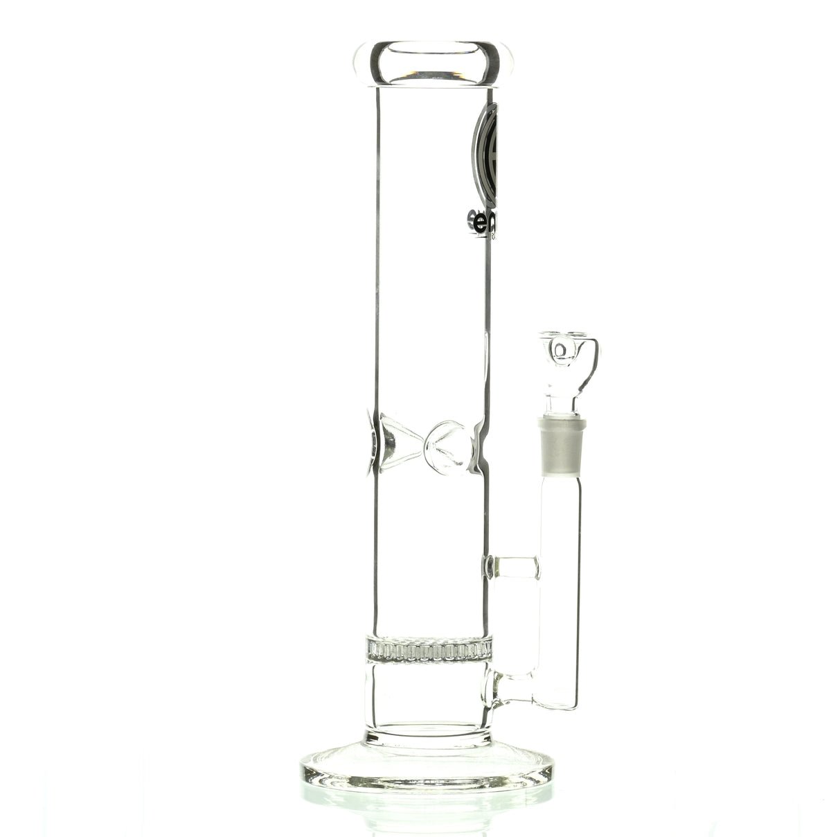 ENCORE 12" STRAIGHT TUBE W/HONEYCOMB PERC AND WHITE LOGO - Smoke Spot Smoke Shop