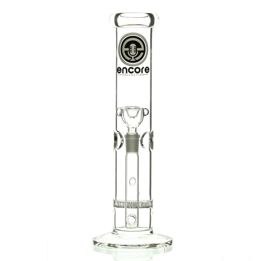 ENCORE 12" STRAIGHT TUBE W/HONEYCOMB PERC AND WHITE LOGO
