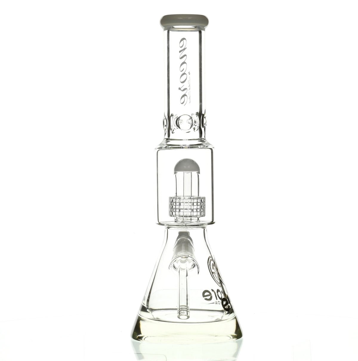 ENCORE 16" BEAKER W/MATRIX SHOWERHEAD WHITE - Smoke Spot Smoke Shop