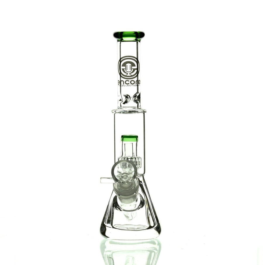 ENCORE 9" BEAKER W/MATRIX SHOWERHEAD GREEN