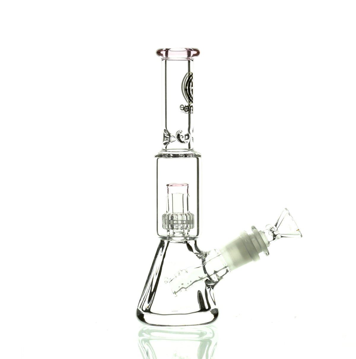 ENCORE 9" BEAKER W/MATRIX SHOWERHEAD PINK - Smoke Spot Smoke Shop