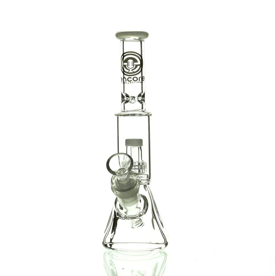 ENCORE 9" BEAKER W/MATRIX SHOWERHEAD WHITE