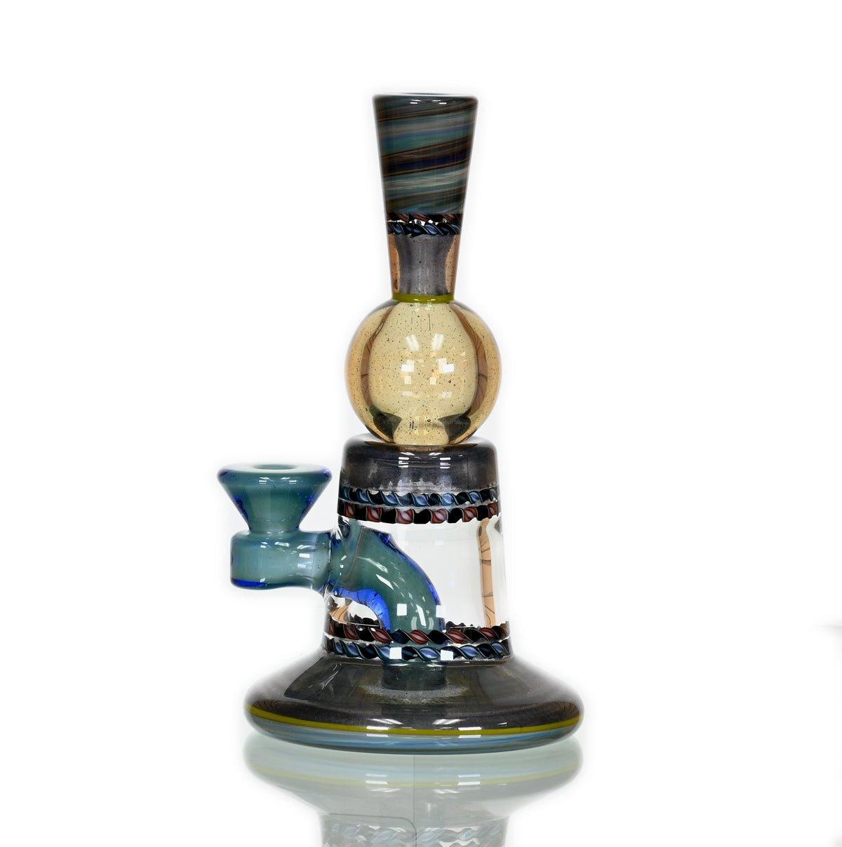 Side view of Glass Blowing Business Passenger Trim B Waterpipe showcasing intricate glasswork - Smoke Spot