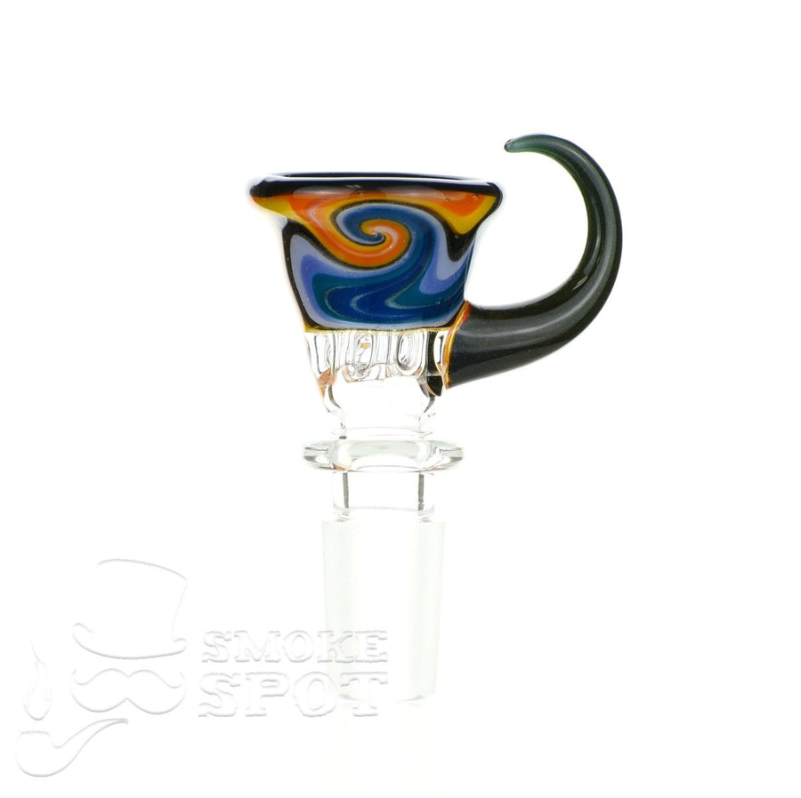 Glass enthuastic bowl 14 mm with a hook #105