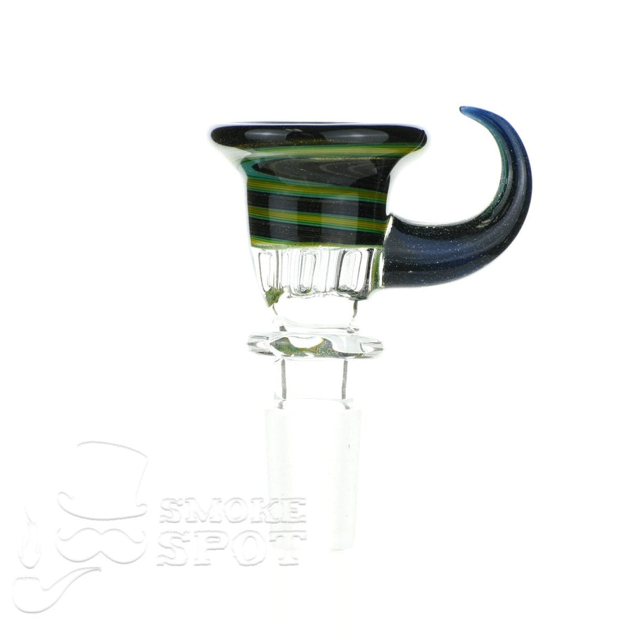 Glass enthuastic bowl 14 mm with a hook #109