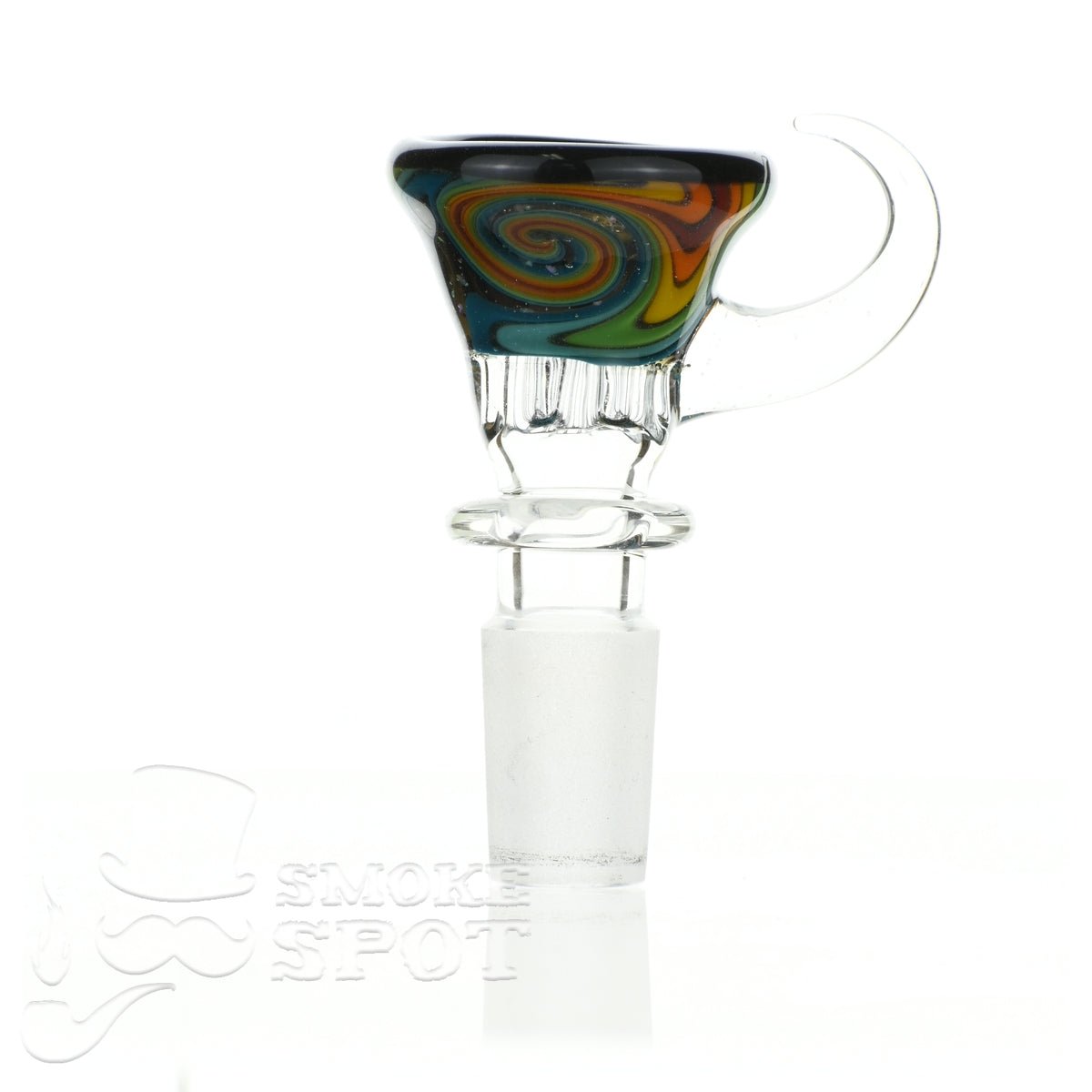 Glass enthuastic bowl 14 mm with a hook #122 - Smoke Spot Smoke Shop