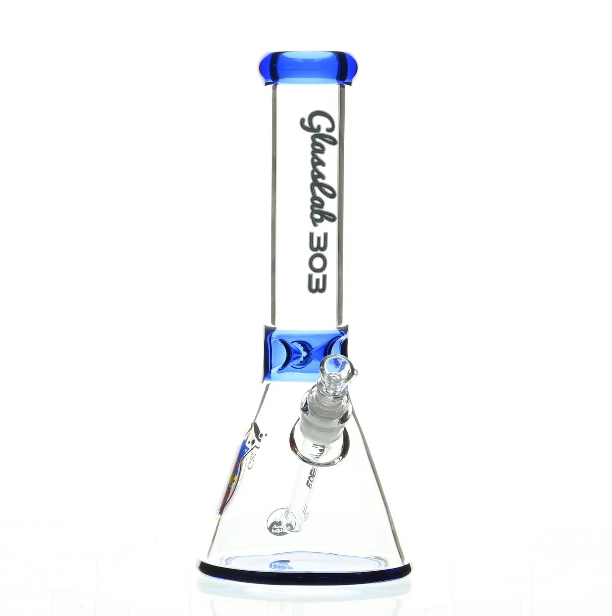 GLASSLAB 303 7MM BEAKER DARK BLUE ACCENT - Smoke Spot Smoke Shop