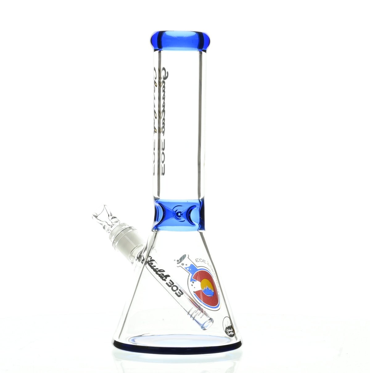 GLASSLAB 303 7MM BEAKER DARK BLUE ACCENT - Smoke Spot Smoke Shop