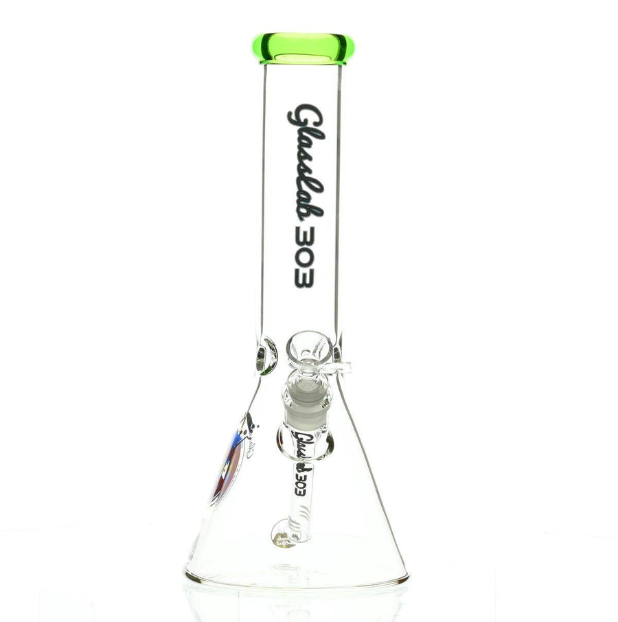 GLASSLAB 303 BEAKER CLEAR GREEN ACCENT
