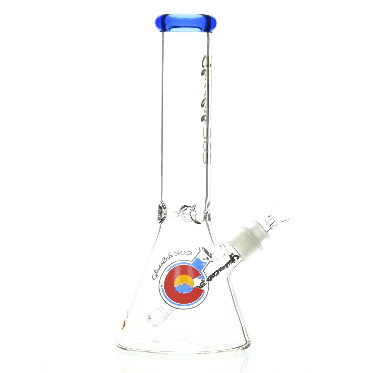 GLASSLAB 303 BEAKER DARK BLUE ACCENT - Smoke Spot Smoke Shop