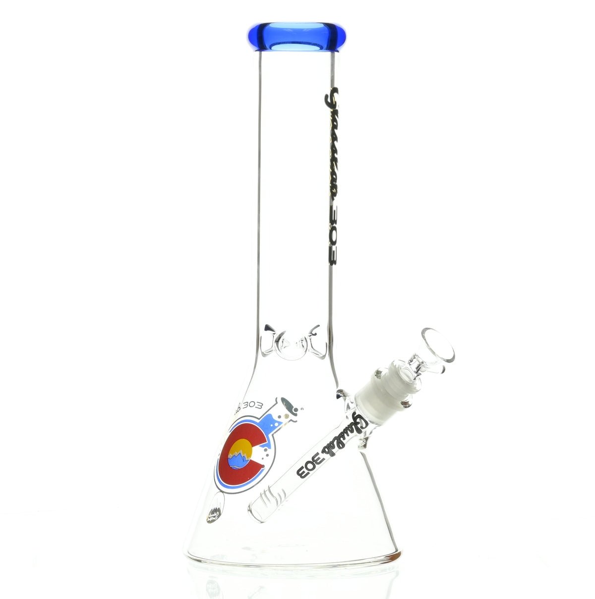 GLASSLAB 303 BEAKER DARK BLUE ACCENT - Smoke Spot Smoke Shop