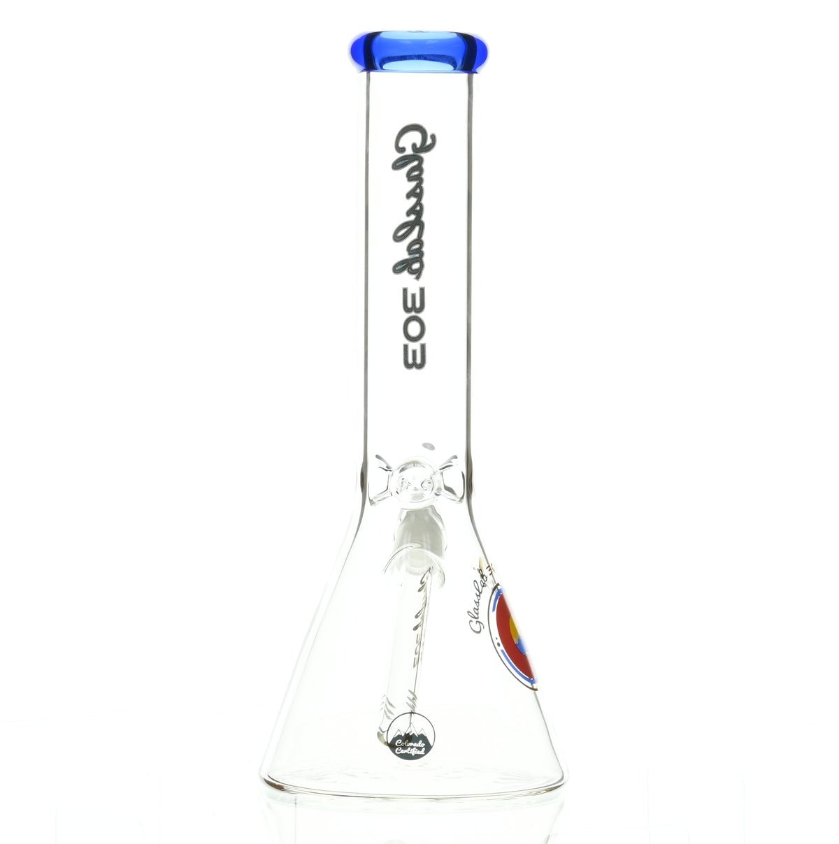 GLASSLAB 303 BEAKER DARK BLUE ACCENT - Smoke Spot Smoke Shop