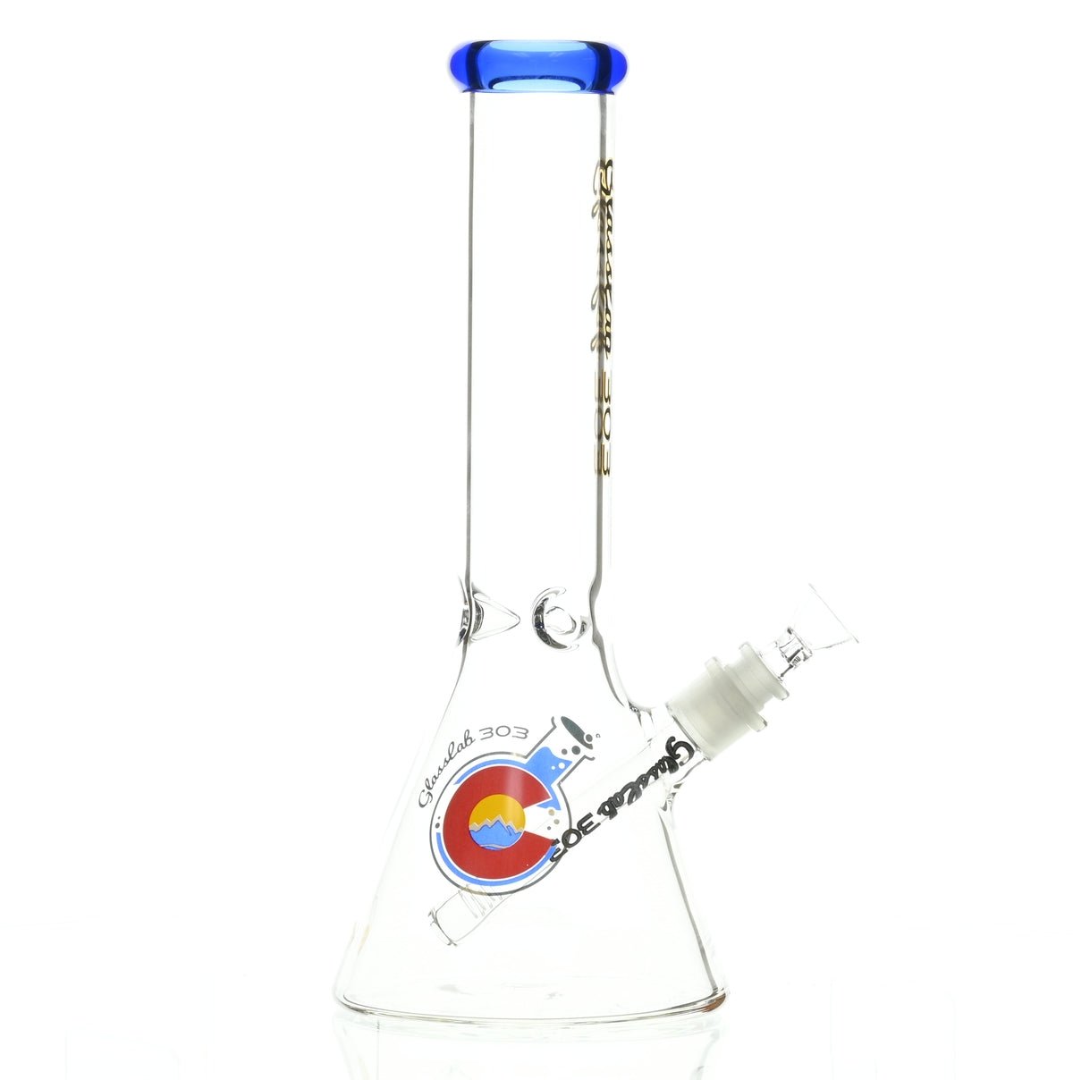 GLASSLAB 303 BEAKER DARK BLUE ACCENT - Smoke Spot Smoke Shop