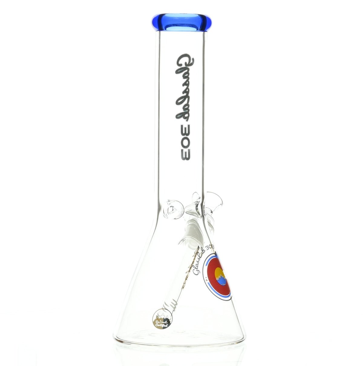 GLASSLAB 303 BEAKER DARK BLUE ACCENT - Smoke Spot Smoke Shop