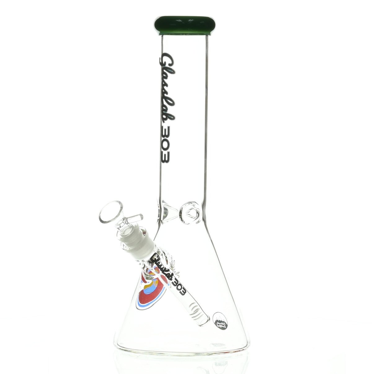 GLASSLAB 303 BEAKER DARK GREEN ACCENT - Smoke Spot Smoke Shop