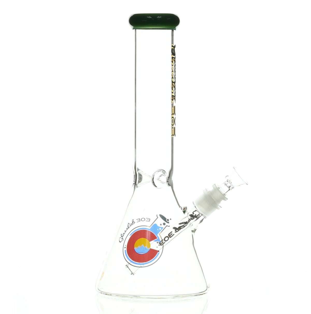 GLASSLAB 303 BEAKER DARK GREEN ACCENT - Smoke Spot Smoke Shop