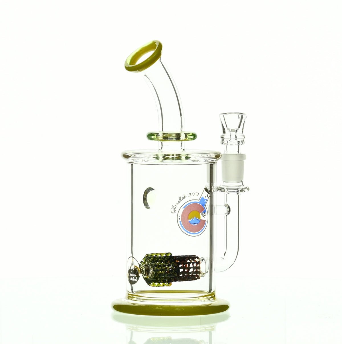 GLASSLAB 303 CAM 04 INLINE MATRIX CLEAR GREEN/CLEAR YELLOW - Smoke Spot Smoke Shop