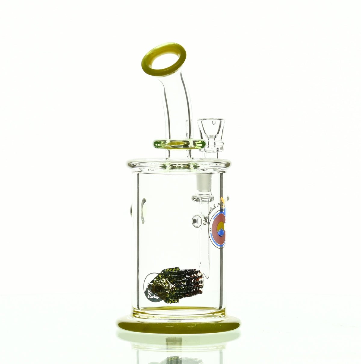 GLASSLAB 303 CAM 04 INLINE MATRIX CLEAR GREEN/CLEAR YELLOW - Smoke Spot Smoke Shop