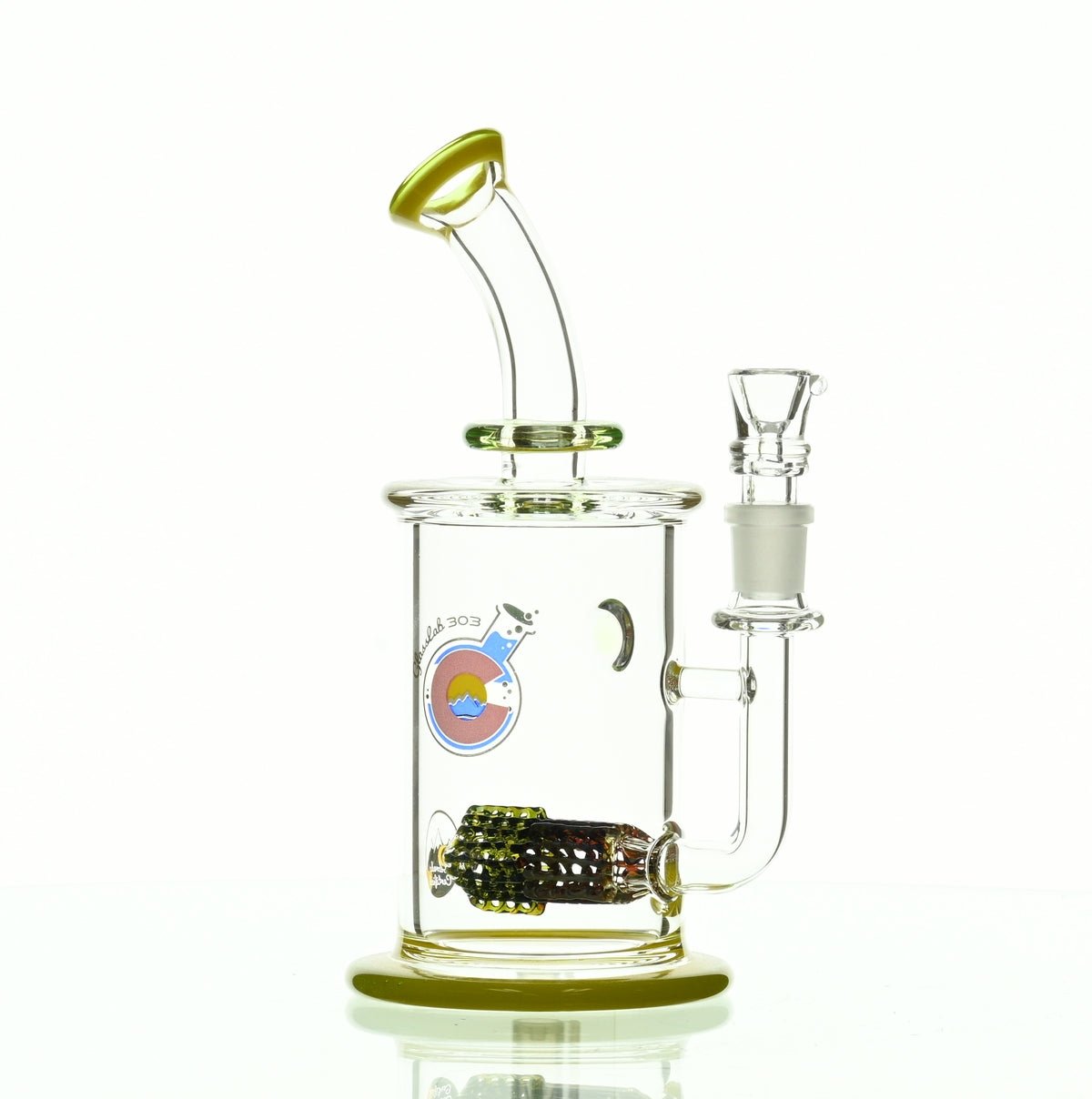 GLASSLAB 303 CAM 04 INLINE MATRIX CLEAR GREEN/CLEAR YELLOW - Smoke Spot Smoke Shop