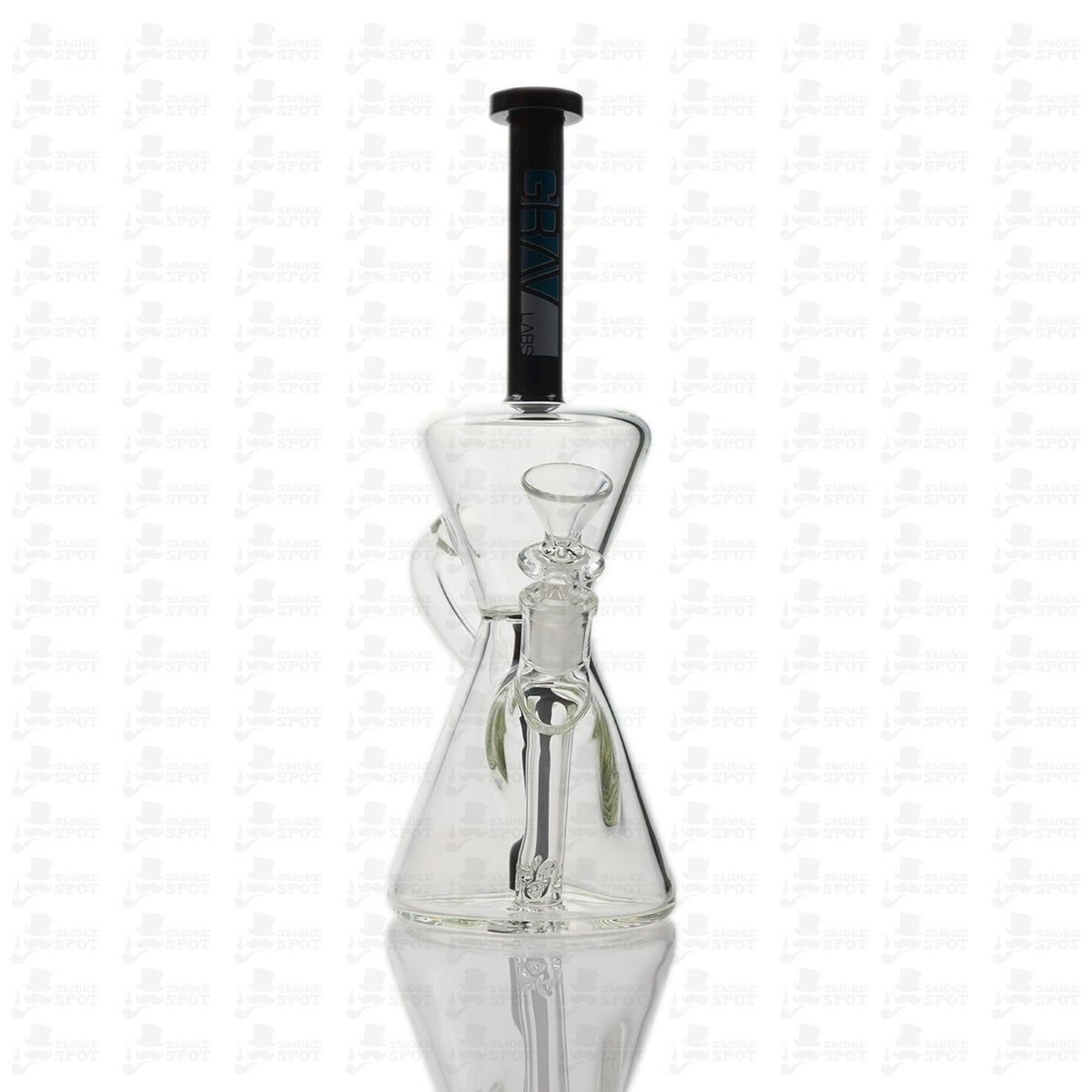 Grav Lab Glass Hourglass Black Recycler