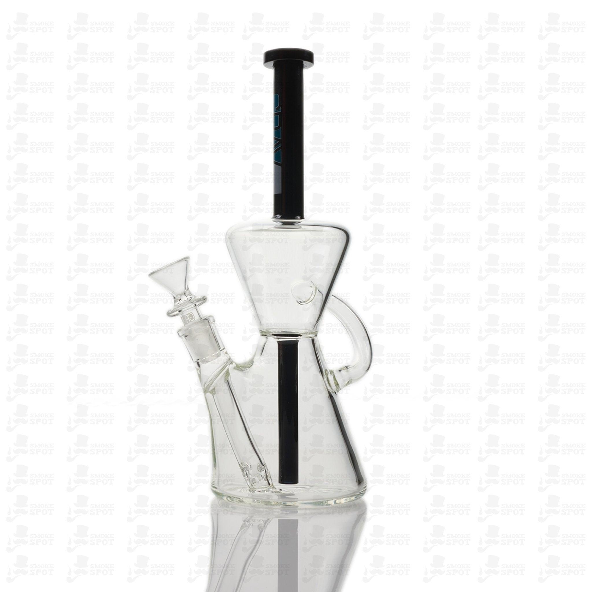 Grav Lab Glass Hourglass Black Recycler - Smoke Spot Smoke Shop