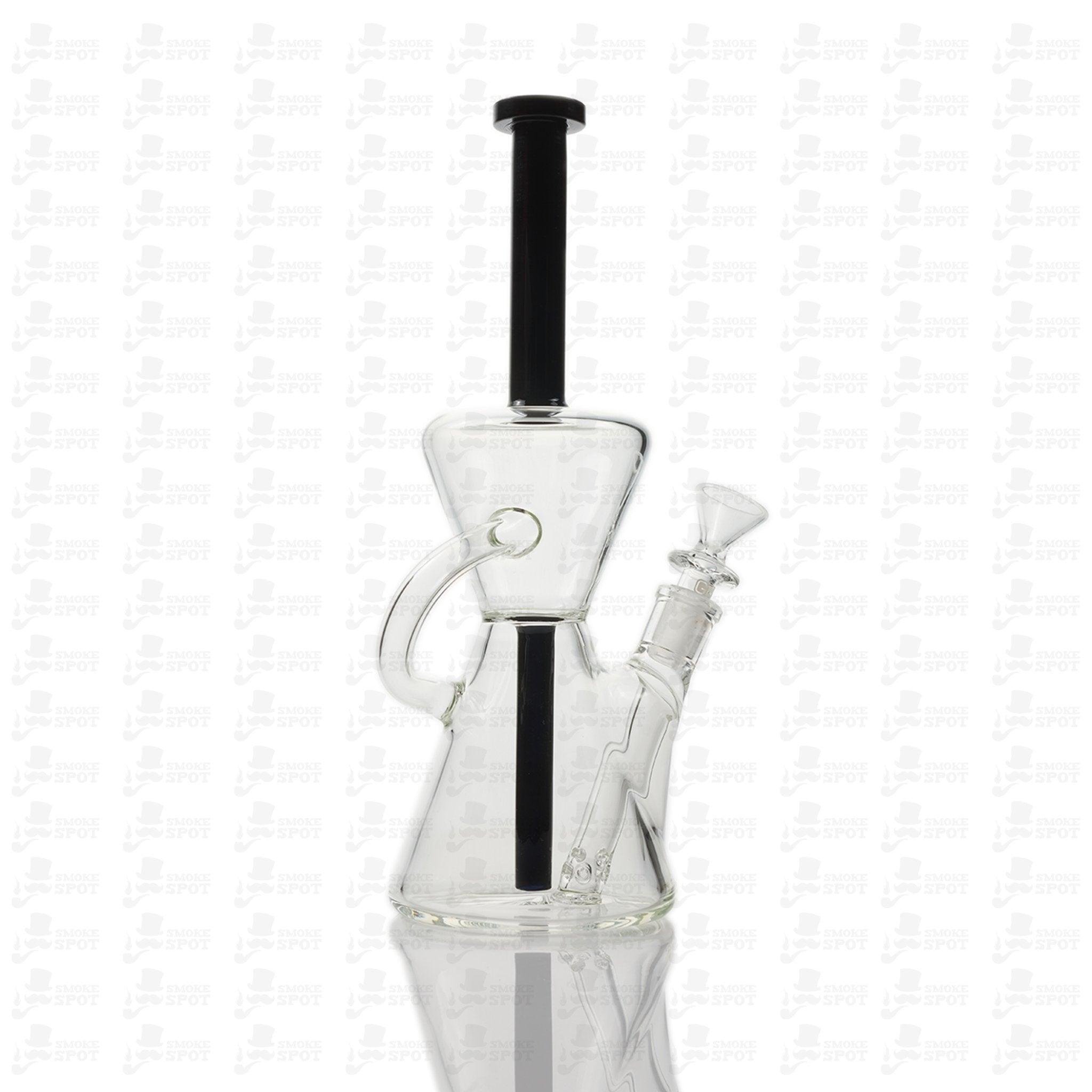 Grav Lab Glass Hourglass Black Recycler - Smoke Spot Smoke Shop