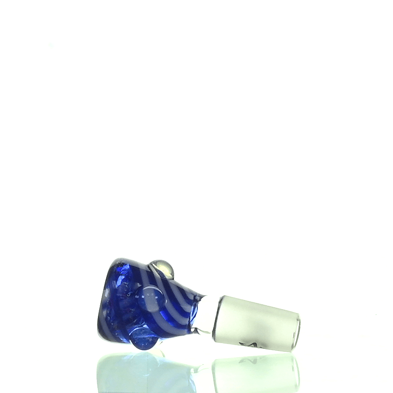 Close-up of INFERNO GLASS WORKED 14MM BOWL PIECE 114 glass craftsmanship