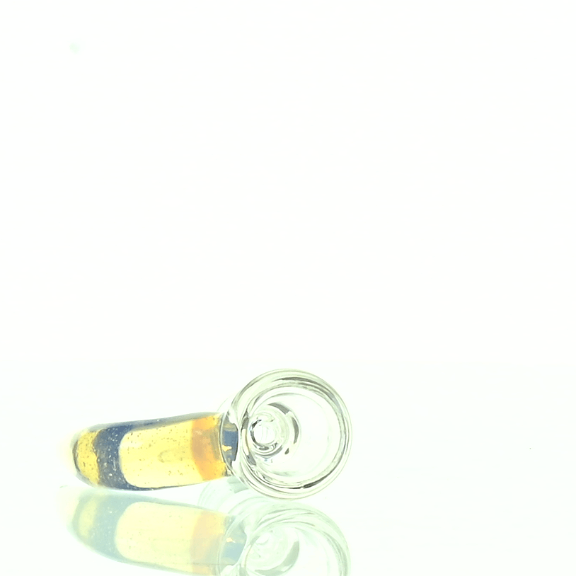 Side view of Joe Madigan 18mm Clear Bowl with Moonstone Hook