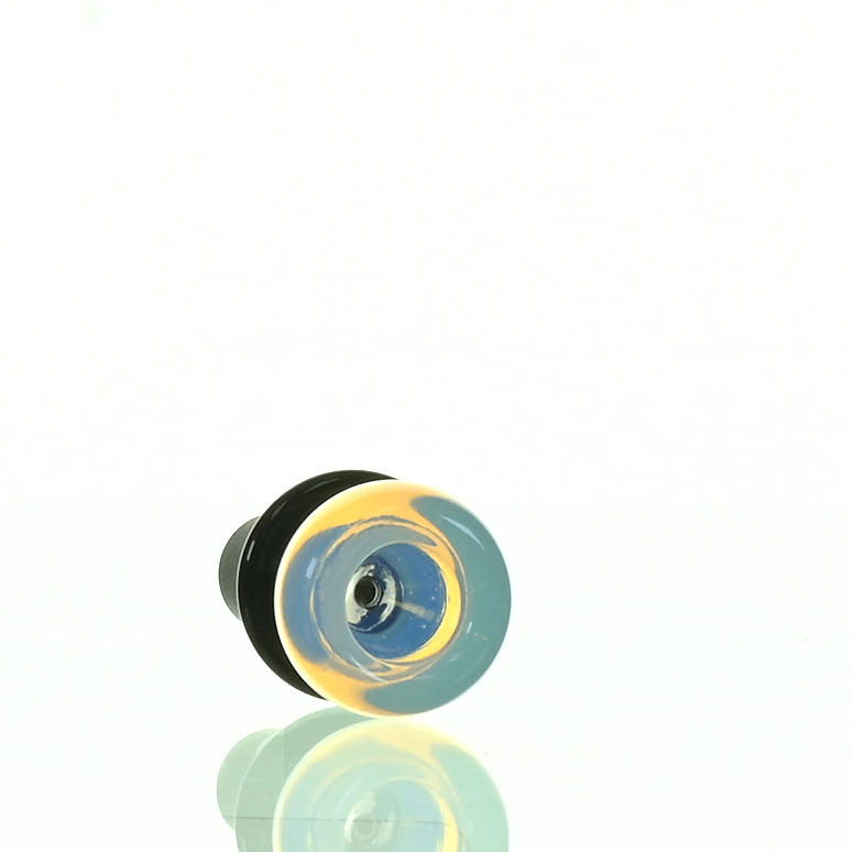 Side view of JOE MADIGAN 18MM Moonstone Round Bowl with Black Joint