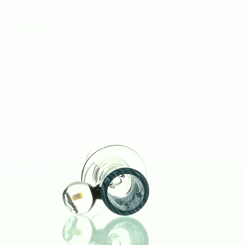 Side view of Joe Madigan 18mm Spiral Funnel Bowl with Opal #2