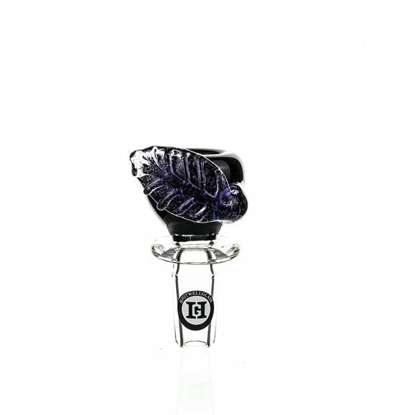 Joe Madigan black dichro bowl lollipop leaf 14mm glass accessory for dry herb rigs