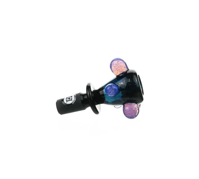 Joe Madigan Colored Bowl Blue Dichro Lollipop purple Dots - Smoke Spot Smoke Shop