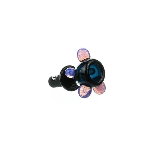Joe Madigan Colored Bowl Blue Dichro Lollipop purple Dots - Smoke Spot Smoke Shop