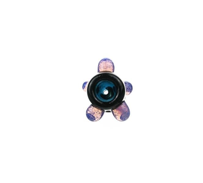 Joe Madigan Colored Bowl Blue Dichro Lollipop purple Dots - Smoke Spot Smoke Shop