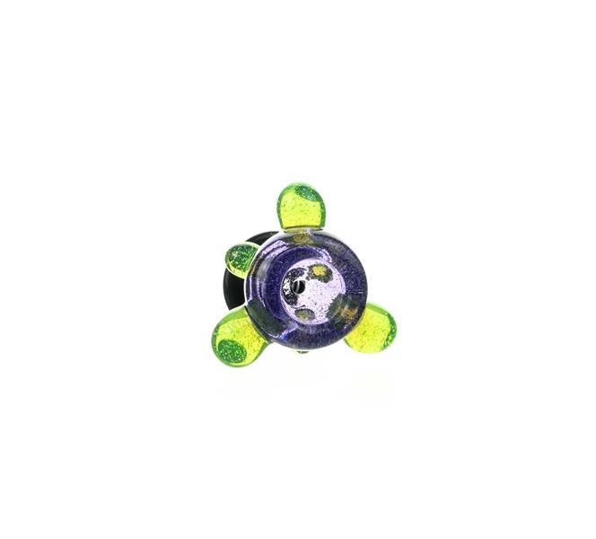 Joe Madigan Colored Bowl Lollipop Purple Slime Green Dots Artistic Glass Design