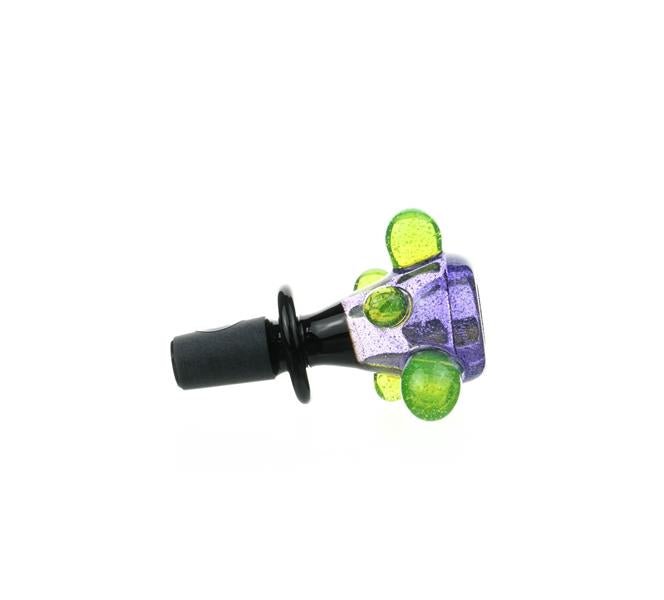 Joe Madigan Colored Bowl Lollipop Purple Slime Green Dots Glass Bowl for Dry Herb