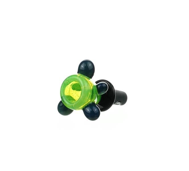 Joe Madigan Colored Bowl Slime Green Light Cobalt dots - Smoke Spot Smoke Shop