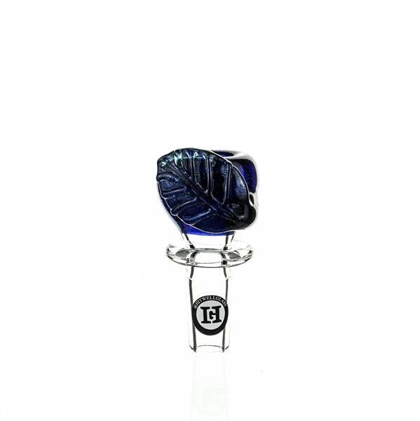 Joe Madigan Dark Blue bowl Dichro Blue leaf