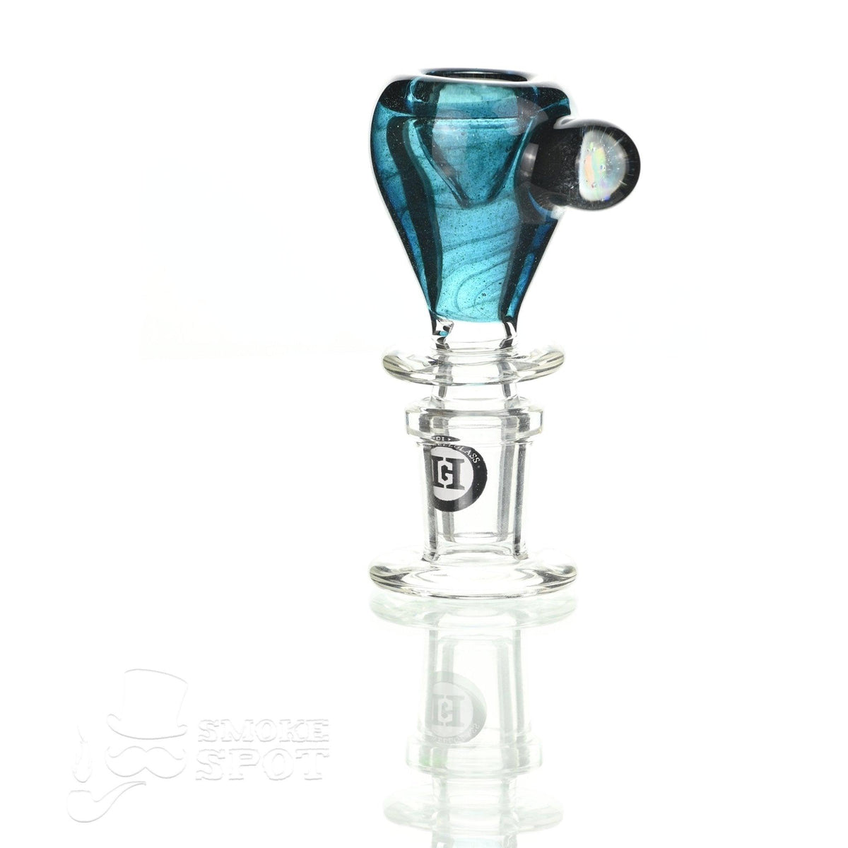 Joe Madigan dry herb slide 14 mm with dicro blue - premium glass accessory for dry herb rigs