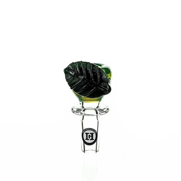 Joe Madigan Green Bowl Dichro Green Leaf - 14mm Glass Bowl