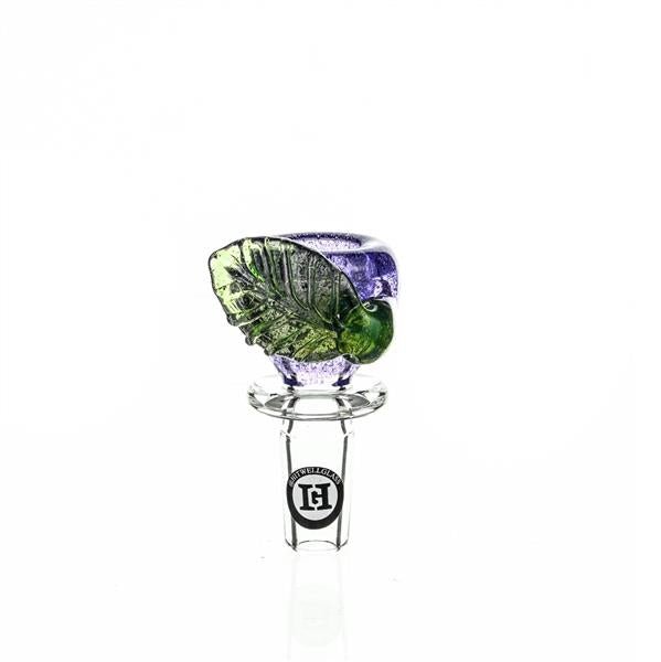 Joe Madigan Lollipop Green Blue Leaf Glass Bowl - 14mm