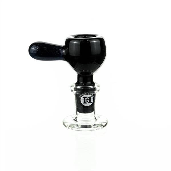 Joe Madigan Round Black Bowl with Black Dichro Handle - 14mm Joint