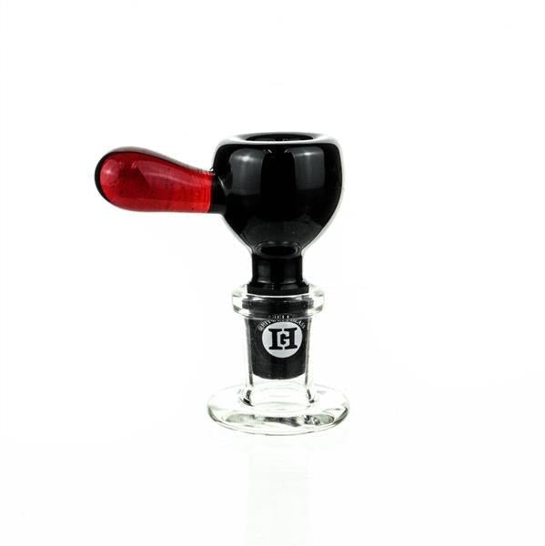 Joe Madigan round black bowl burgandy handle