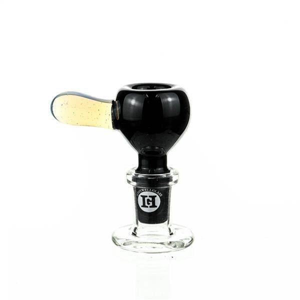 Joe Madigan round black bowl secrete white handle