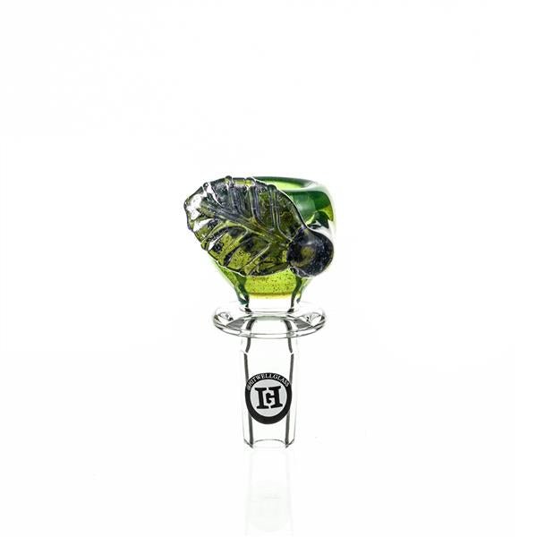Joe Madigan Teal blue bowl  Lollipop leaf