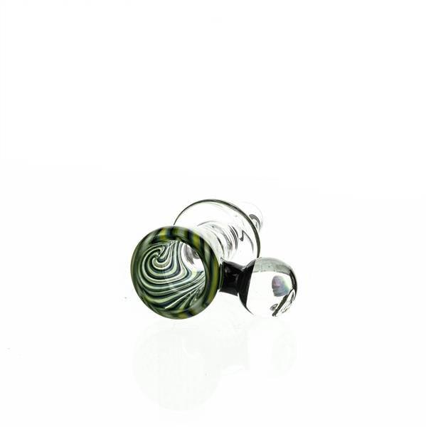 Side view of Joe Madigan Worked Funnel Bowl with Opal 103 - 14mm Glass Bowl
