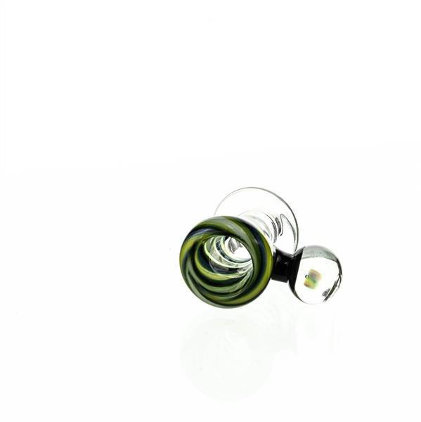 Side view of Joe Madigan Worked Funnel Bowl with Opal 107 - Handcrafted Glass Bowl